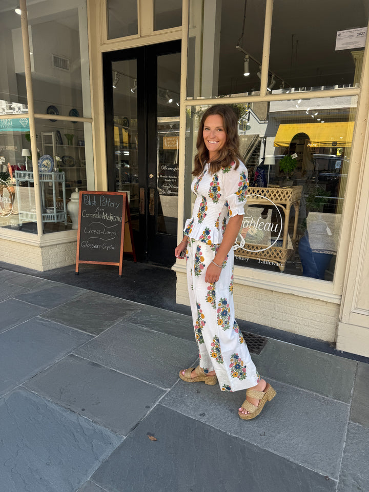 Palazzo Pants Flower Bouquet