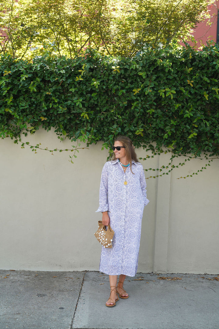 Elizabeth Maxi Dress Blue Medallion