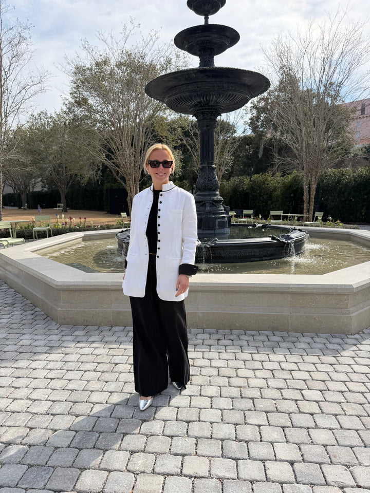 Park Linen Jacket White and Black