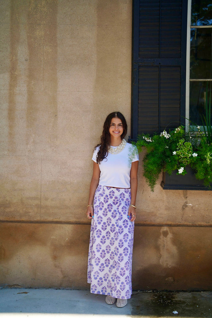 Hanley Midi Skirt Lilac Vintage Bloom