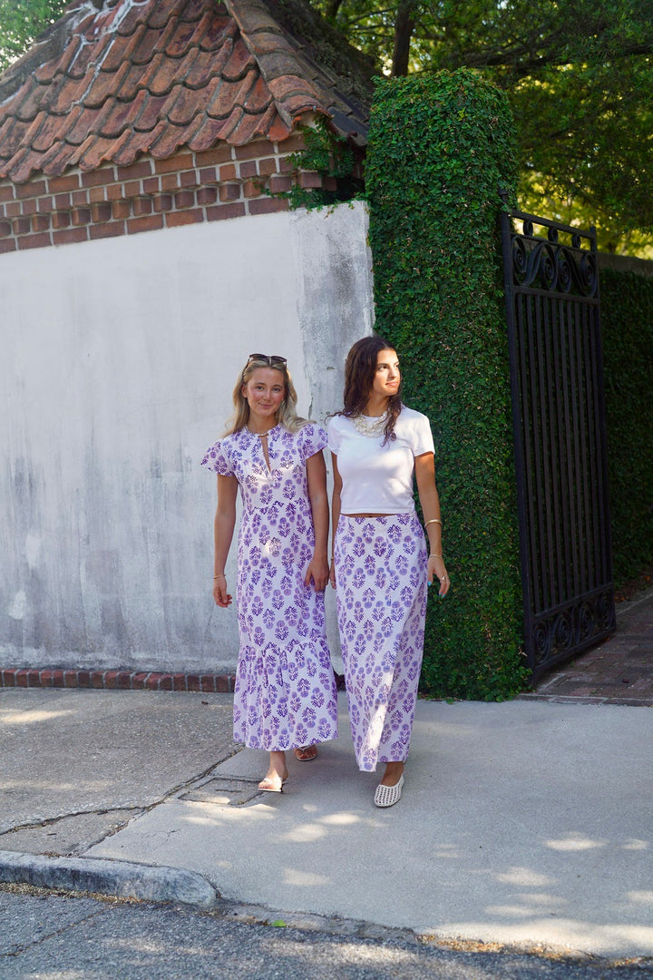 Hanley Midi Skirt Lilac Vintage Bloom