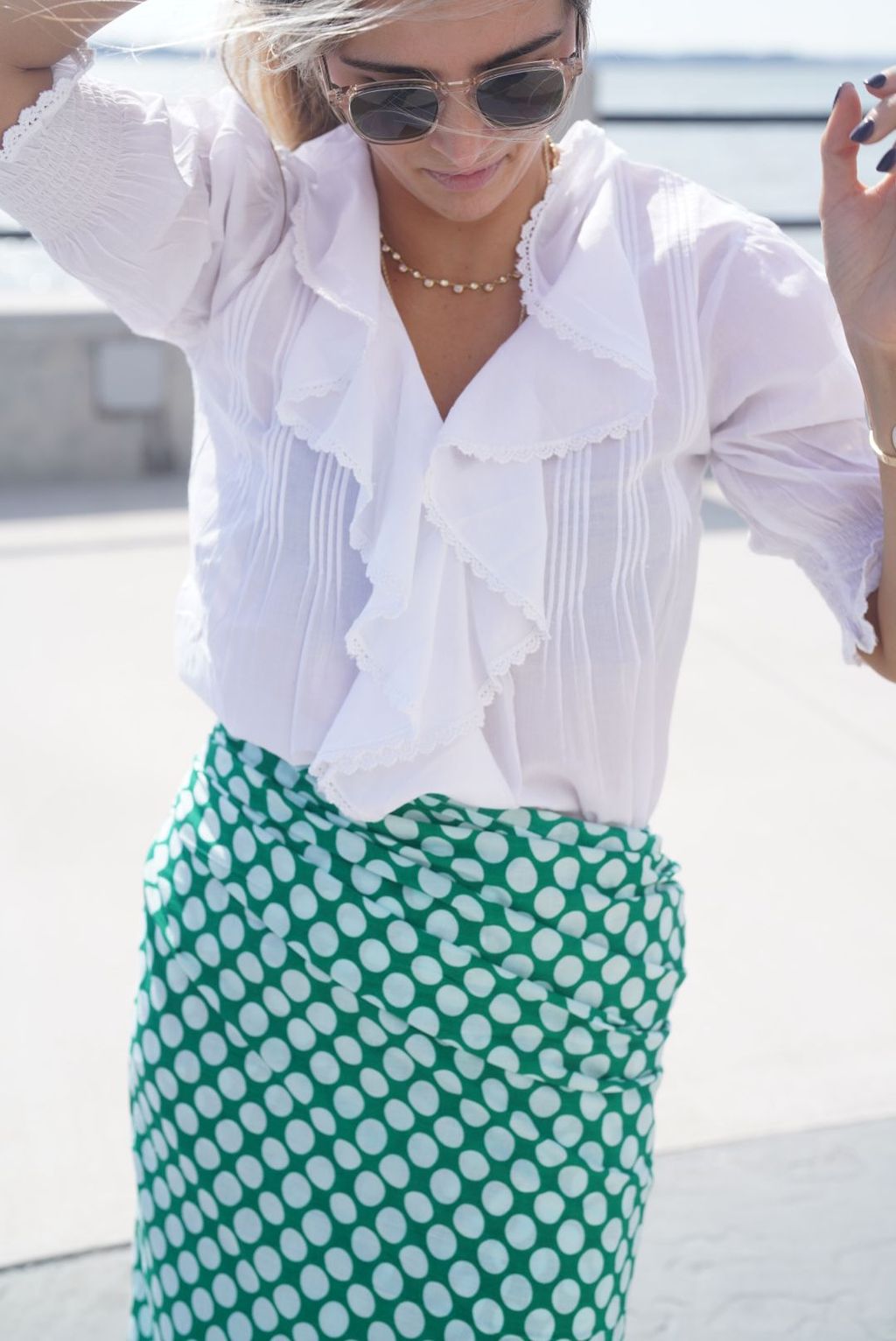 Amelia Ruffle Top White