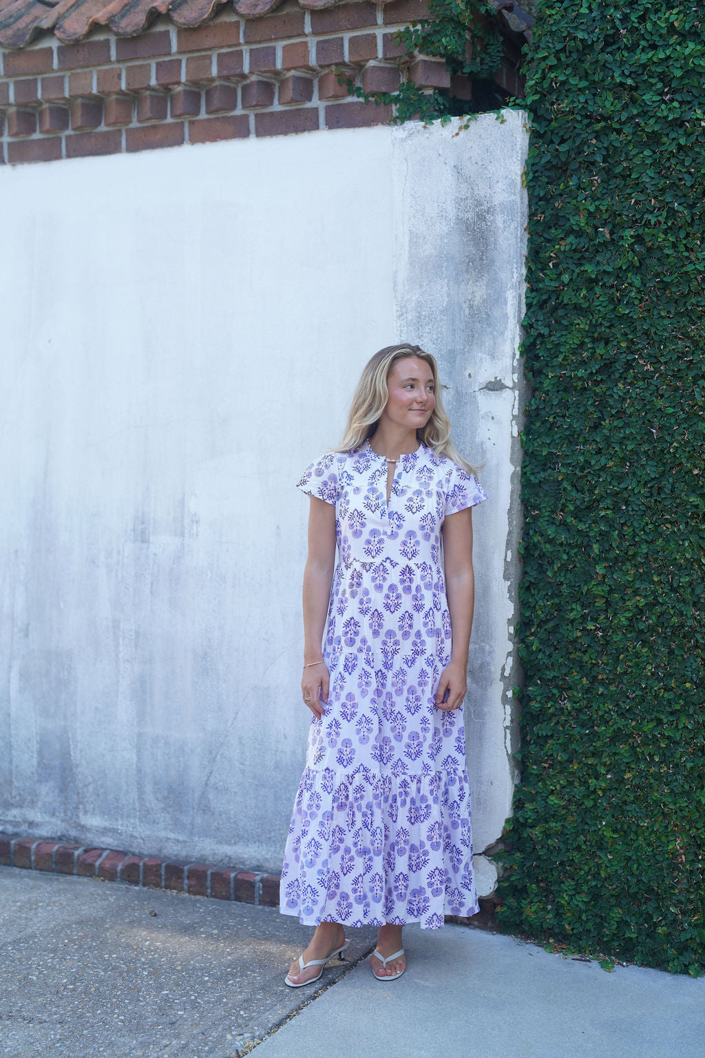 Folly Midi Dress Lilac Vintage Bloom
