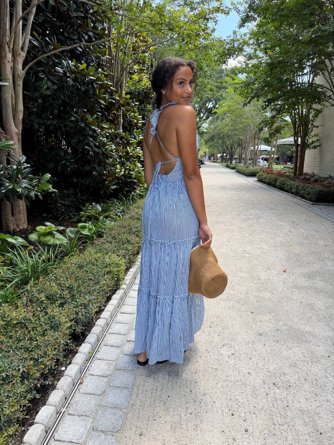 Lindsay Maxi Dress Nautical Navy Stripe