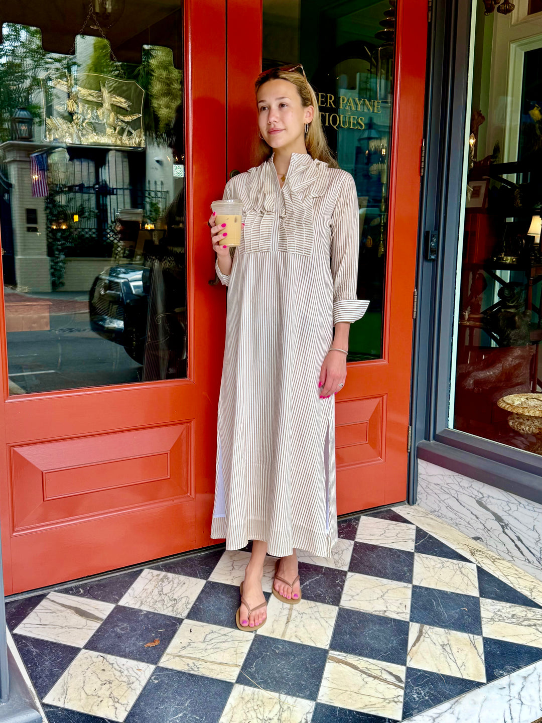 Finnegan Maxi Dress Sand Stripe