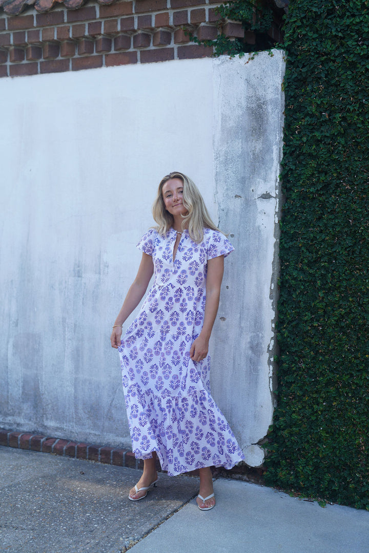Folly Midi Dress Lilac Vintage Bloom