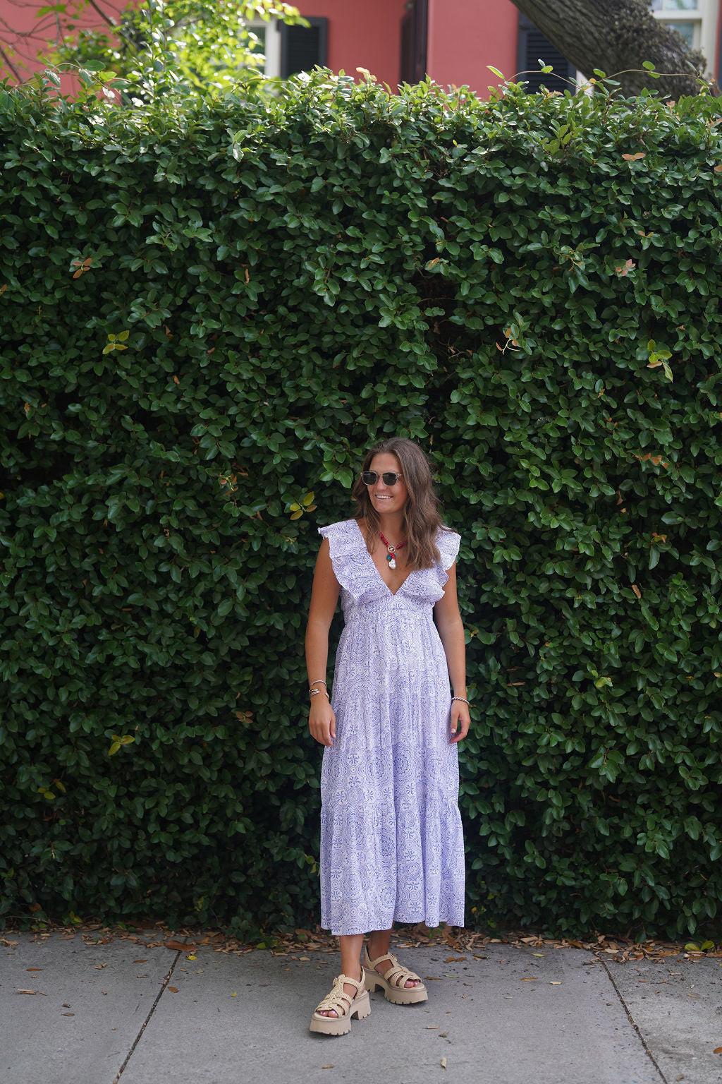 Savannah Midi Dress Blue Medallion