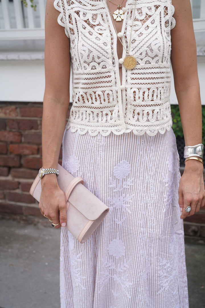 Hanley Maxi Skirt Sand Seersucker
