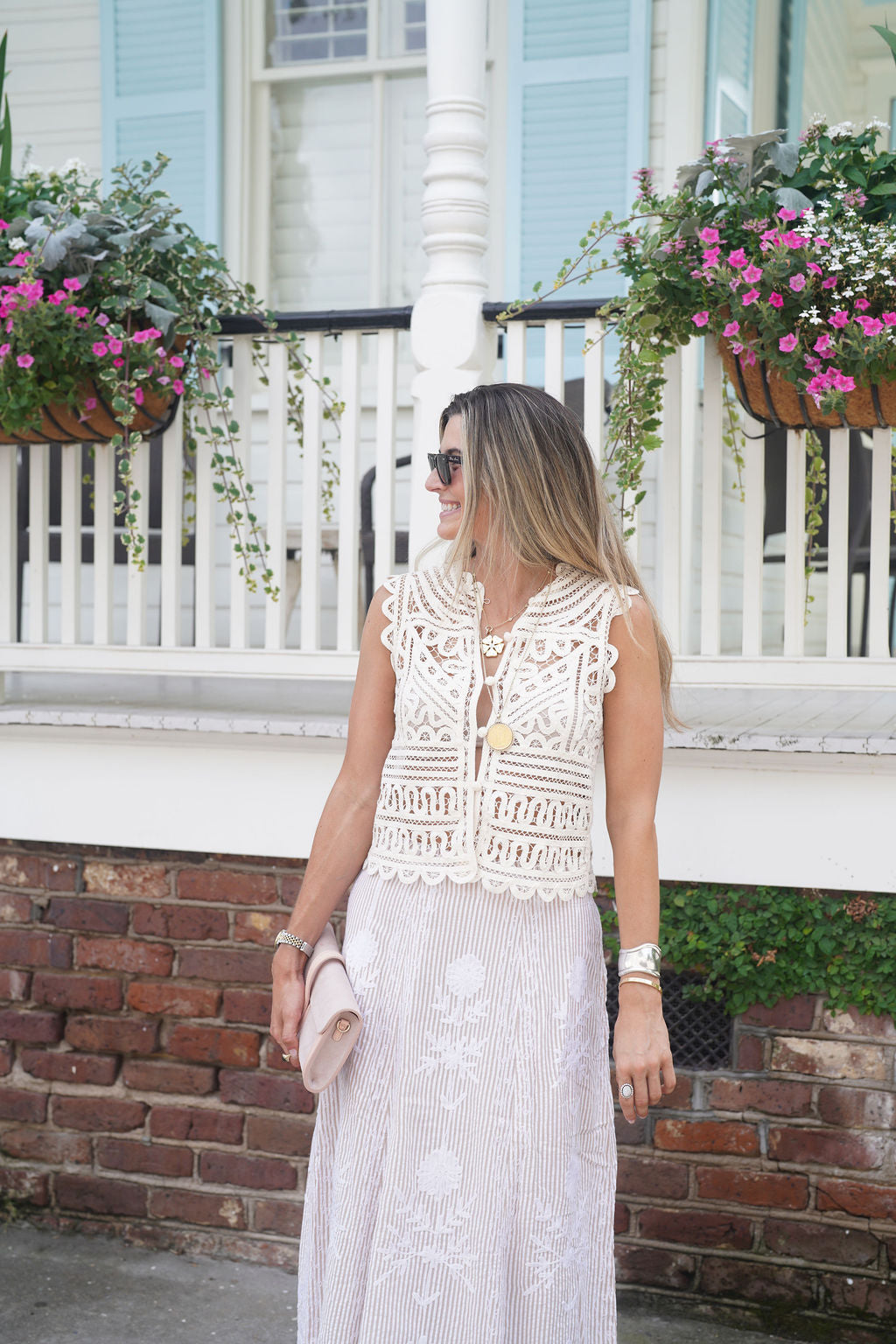Hanley Maxi Skirt Sand Seersucker