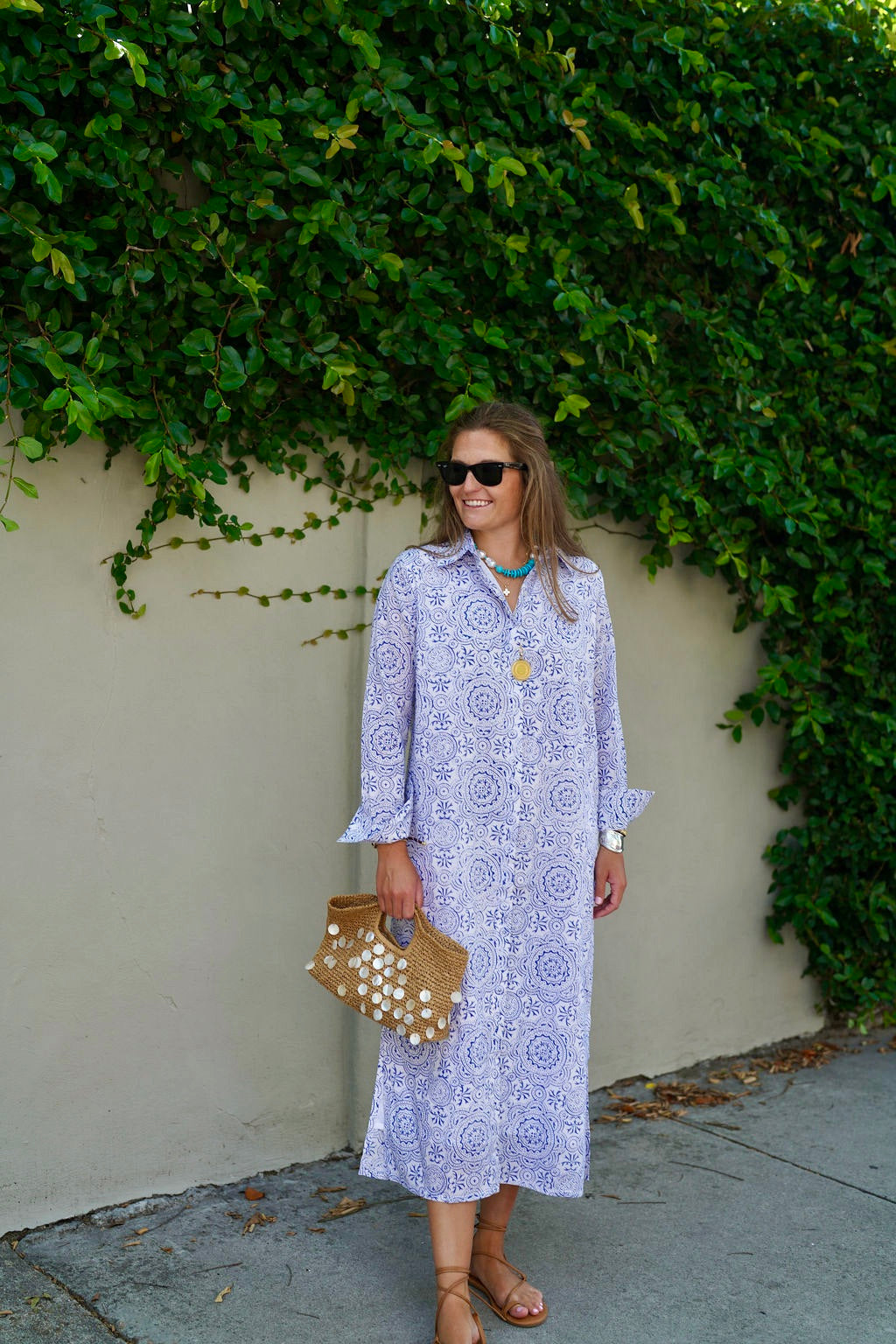 Elizabeth Maxi Dress Blue Medallion