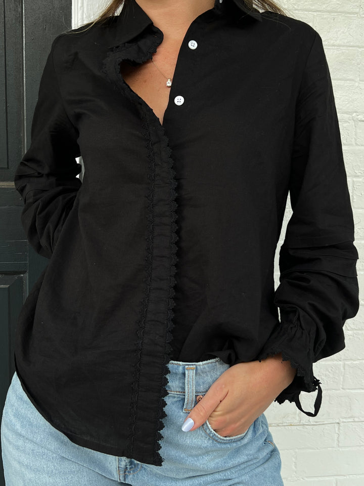 Bella Shirt Black Linen